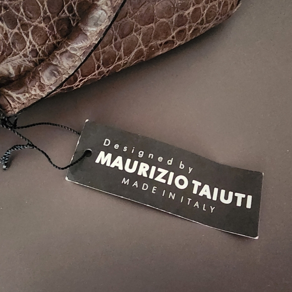 Maurizio Taiuti Dark Brown Crocodile-Embossed Tote - Picture 2 of 8